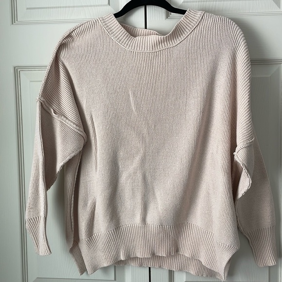 Pink Lily Sweaters - Pink Lily Waiting For Some Day Sweater Beige